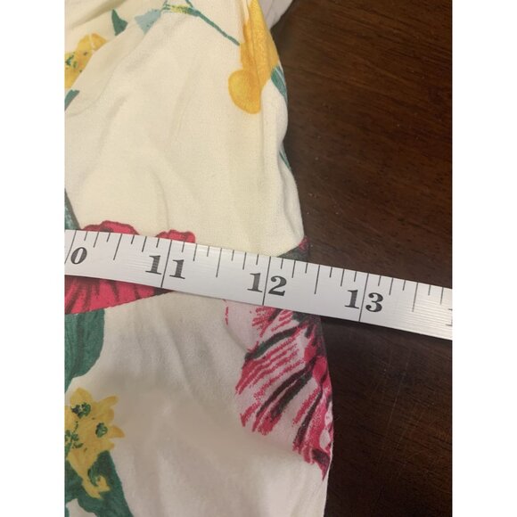 Old Navy Floral A-Line Midi Dress Side Zip Smocked Back Size M Feminine - Picture 5 of 6